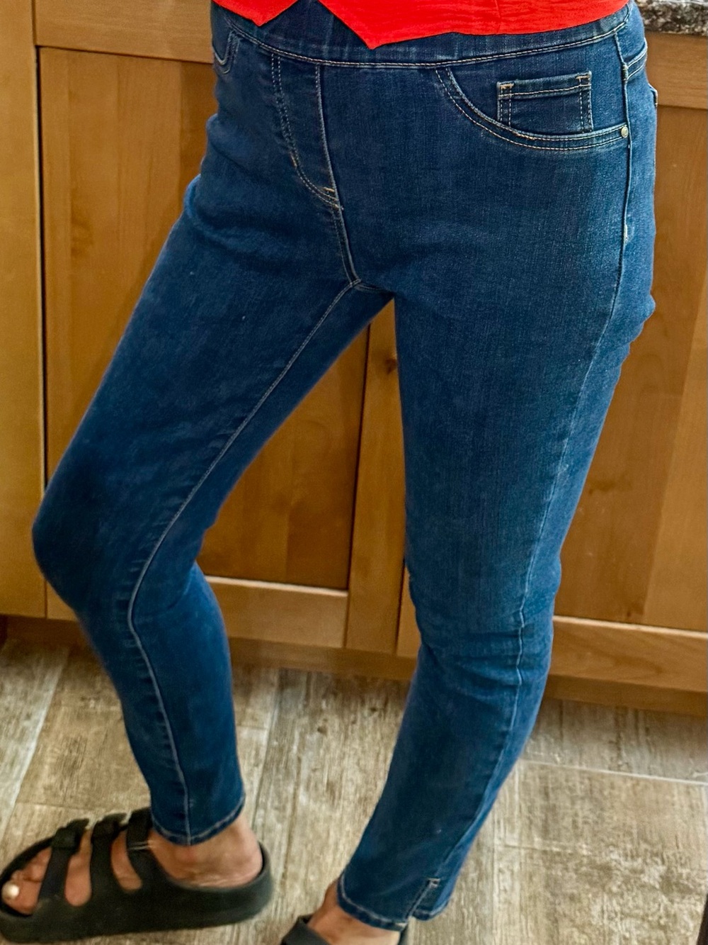 CHARLIE B Women’s Retro Glam Girl Skinny Stretch Denim Jeans with slits at ankle